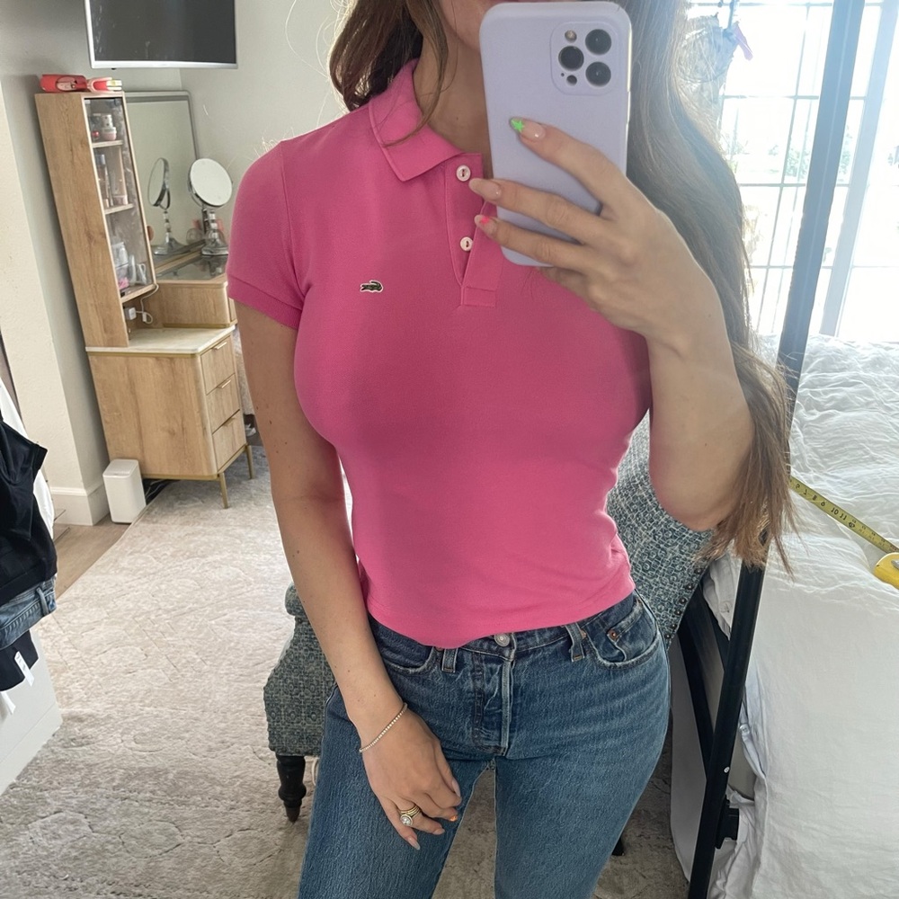 Lacoste Pink polo top